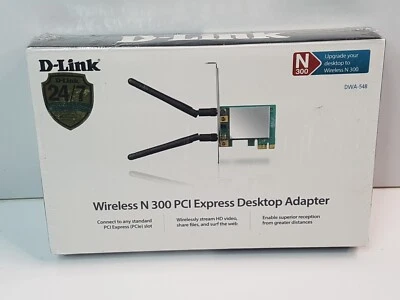 D-Link DWA 548 Wireless N 300 PCI Express Desktop Adapter	*NIB* Sealed - Image 1 of 2