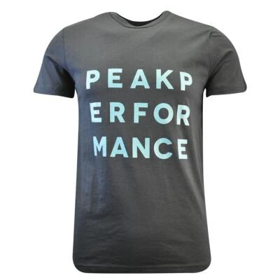 Camiseta Peak Performance para hombre negra con letras azules cielo S/S (S06) Foto 1 de 4