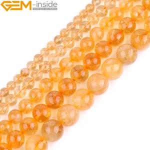 AAA Natural Gemstone Citrine Beads Round Spacer Beads For Jewelry Making 15" - Picture 1 of 44