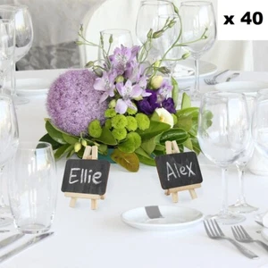 COMPRA A GRANEL 40 x Lugar de Boda Portatarjetas Nombre de Mesa Mini Caballete con Nota de Tiza - Imagen 1 de 3