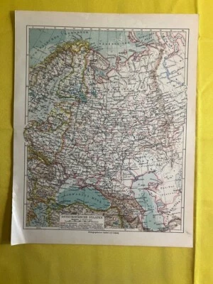 Mapa geográfico vintage de Europa del Este de 1899 Rumania Polonia original C11-5 Foto 1 de 3
