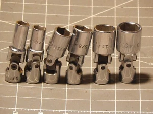 Mac 6Pc SAE 3/8 Drive Deep Swivel Universal Socket Set 3/8" 3/4" 6Pt NO 1/2" - Picture 1 of 3