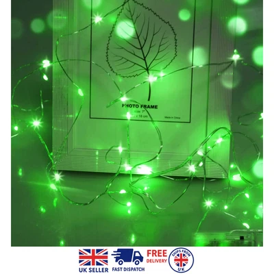 Green Fairy Lights 5M 50LED Battery Operated Silver Wire for Halloween&Christmas - Image 1 of 4