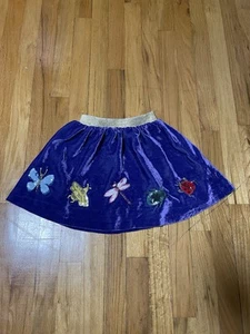 Mini Boden Skirt Purple Velour Insect Sequins Appliqué Embroidered 5/6 HTF Rare - Picture 1 of 9