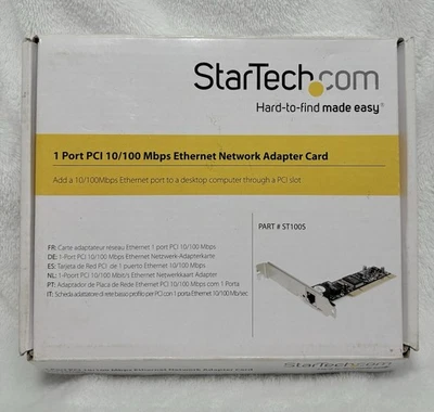 STARTECH 1 PORT PCI 10/100Mbps ETHERNET NETWORK ADAPTER CARD # ST100S  Sealed - Image 1 of 4