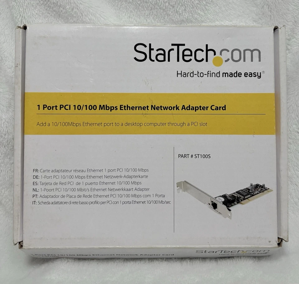 TARJETA ADAPTADORA DE RED ETHERNET STARTECH 1 PUERTO PCI 10/100Mbps # ST100S Sellada Foto 1 de 4