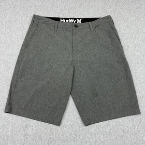 Hurley Phantom Board Shorts Gray Solid Color Zip Closure Polyester Blend Sz 32 - Picture 1 of 10