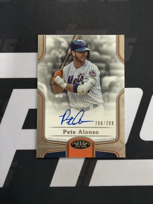 2020 Topps Tier One Baseball Pete Alonso Break Out On Card Auto /299 - Image 1 of 4