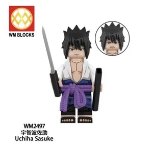 2 inch Custom Naruto Shippuden Sasuke Uchiha Minifigure with Base New/Mint - Picture 1 of 2