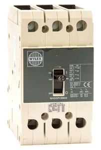 WYLEX NHGGPCB603 25KA TP MCCB 60A 60 AMP 60A 25kA 3P NGG MCCB FTFM c/w Box Termi - Bild 1 von 8