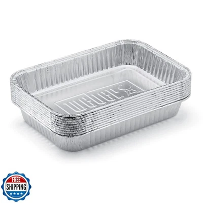 Weber Aluminum Drip Pans, 7.5 x 5 Inch, Set of 10 - Image 1 of 4
