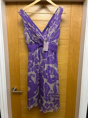 Coast Silk Fit & Flare Lilac/Grey "Jinny" Dress UK 12 New with Tags - Image 1 of 4