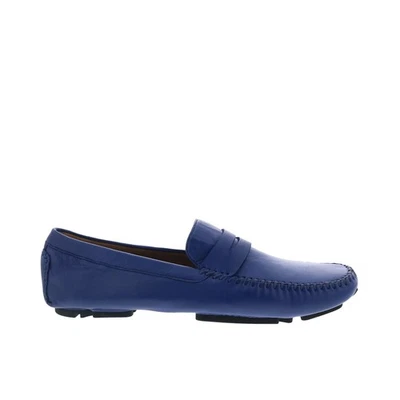 Robert Zur Sven True Glove Mens Blue Leather Loafers & Slip Ons Moccasin Shoes - Image 1 of 4