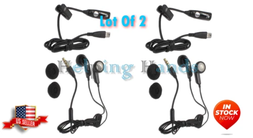 2 HTC OEM Stereo Headset Headphones Google G1 Tylt Dash Wing TyTN2. 36H00813-00M - Image 1 of 4