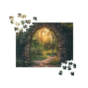 Stone Garden Archway Puzzle Nature Path Ivy Flowers Fantasy Magical Jigsaw Art - Picture 1 of 7