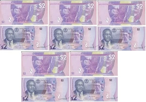 Belize _ 5 pcs х 2 Dollars 2025 UNC P. W73 Lemberg-Zp - Picture 1 of 2