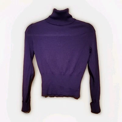 Suéter Ligero Moda International 100% Lana Merino Púrpura Talla:M Elástico Foto 1 de 4