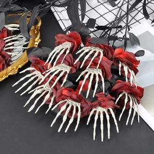 Halloween Skull Hand Rose Horror Decoration Ornaments - Picture 1 of 8