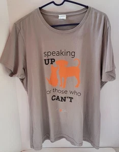  Camiseta para hombre ASPCA "Speaking Up for Those Who Can't" XXL gris y naranja leer - Imagen 1 de 7