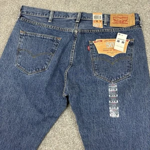 Levis 501 Jeans Herren 38x30 (passt 39x31) Medium Wash gerades Bein Knopfleiste Neu mit Etikett - Bild 1 von 9