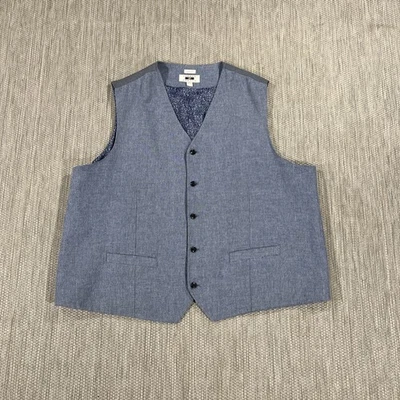 Chaleco Joseph Abboud Hombres 2XL Azul Claro Calce Clásico Algodón Lino Chaleco Informal Foto 1 de 4
