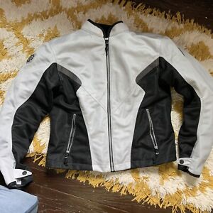 Firstgear jacket womens XL Contour Mesh Riding MotorCycle Silver black padded