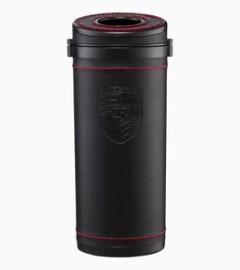 Porsche Lifestyle Taschentücher-Box aus Leder | Schwarz/Rot - Bild 1 von 5