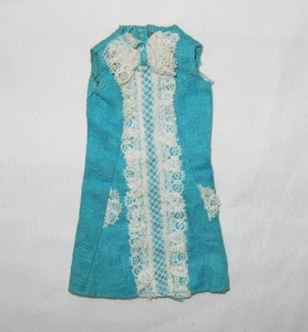 Vestido Vintage Barbie Francie # 1274 Azul Helado Solo Casi Nuevo Sin Jugar - Imagen 1 de 4