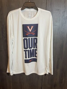 Nike Dri-Fit White Virginia Cavaliers XL Long Sleeve Shirt "Our Time" White - Picture 1 of 6