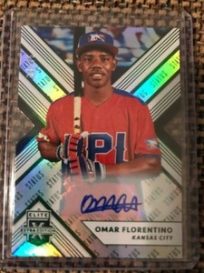 OMAR FLORENTINO 2018 Panini Elite Extra Edition GREEN STATUS AUTO 24/25