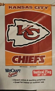 Kansas City Chiefs NFL Football 27" X 37" Banner Flag NIP NEW - Picture 1 of 2