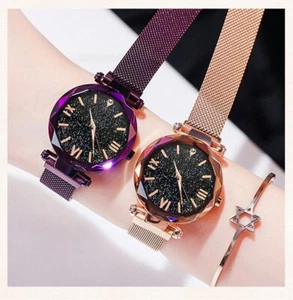 Womens Fashion Starry Sky Watches Magnet Buckle Mesh Belt Watch - Picture 1 of 4