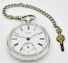 Victorian English Sterling Silver Fusee Pocket Watch - 1887
