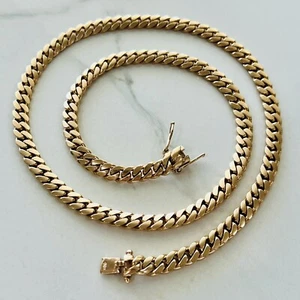 10K Solid Rose Gold Miami Cuban Link Chain 24” 7mm 85.70 Grams - Picture 1 of 15