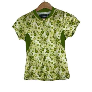 Novara Women's Size S Green Dot 3/4 Zip Short Sleeve Bike Cycling Jersey Top - Picture 1 of 5