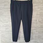 Mens Trousers Blue Pinstrpe Waist 44 Leg 31 Thick Tapered Formal 