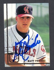 1994 BOWMAN #419  Matt Perisho  LA CALIFORNIA ANGELS  SIGNED AUTOGRAPH AUTO COA