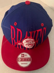Men's New Era 9Fifty MLB Atlanta Braves Logo Navy/Red Snapback - Picture 1 of 5