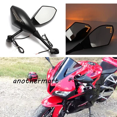 Espelhos retrovisores integrados LED motocicleta espelho retrovisor para Honda CBR600F4i CBR600RR - Imagem 1 de 4