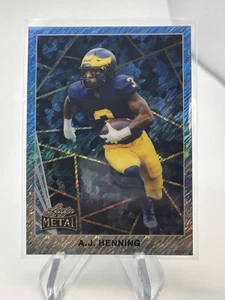 A.J. HENNING 2024 LEAF METAL BLUE SHIMMER NON-AUTO /20 DOLPHINS MICHIGAN - Picture 1 of 2