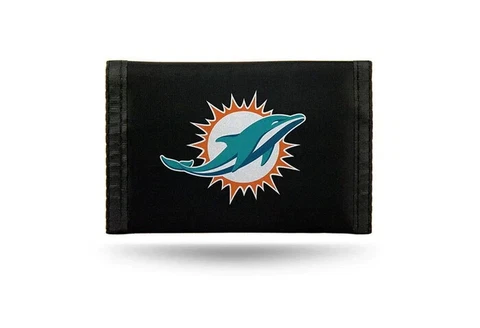 NFL Miami Dolphins Logo Nylon Wallet Trifold - Brand New Cover