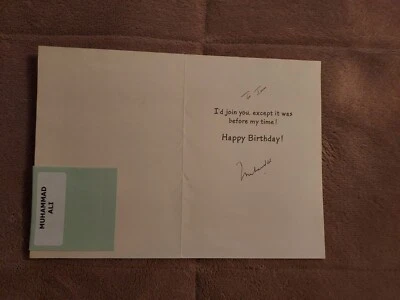 Muhammad Ali Hand-Signed Birthday Card   EXTREMELY RARE; Read description - Image 1 of 4