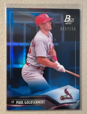 2021 Bowman Platinum Blue Paul Goldschmidt 38 #042/150 Cardinals - Image 1 of 2