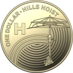 Australian 2019 One Dollar $1 coin - Great Aussie Coin Hunt - H - HILLS HOIST - Picture 1 of 2