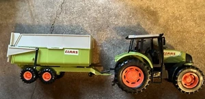 CLAAS ARES 836 RZ 10'' Tractor and Tipper trailer Toy Model USED PLASTIC TOY - Picture 1 of 10