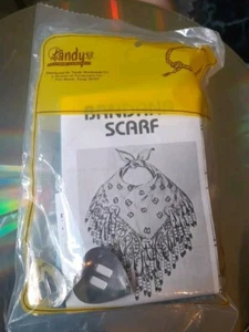 Vintage Tandy Leather Company Bandana Scarf Set SEALED NEW In Package - Beads - Picture 1 of 2