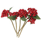 5 Pcs Pine Needles Christmas Tree Berry Stems Craft Supplies Short Branch