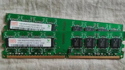 2X DDR2 - PC2-5300 - 667MHz - 1GB - Hynix HYMP512U64CP8-Y5 - Photo 1/3