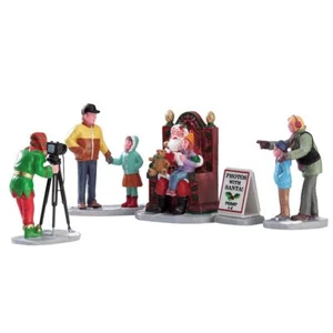Lemax Christmas Village Santa Figurines Set of 5 Parent Child Holiday Decor - Picture 1 of 1