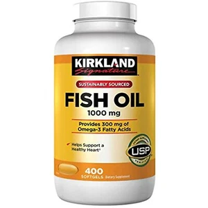 Kirkland Signature Natural Fish Oil 1000 mg with 300 mg Omega-3 - 400 ct 2 Pack - Picture 1 of 2